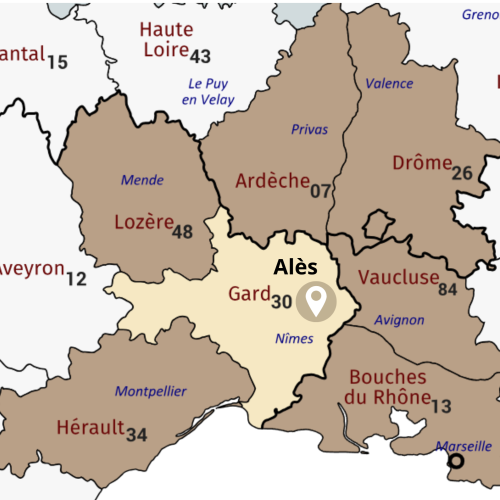 Zone d’intervention d’Events Prestige 30 en décoration et location événementielle dans le Gard et les départements voisins.